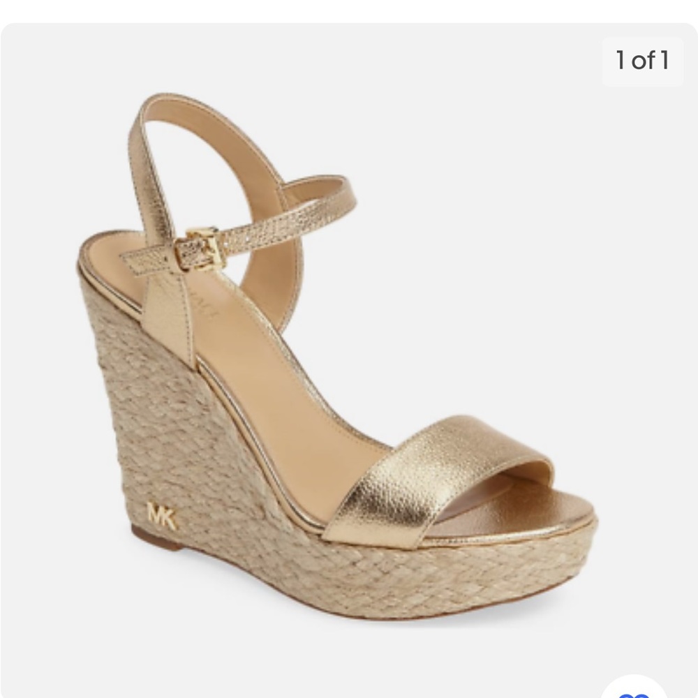 Michael Kors sz 5 1/2 gold espadrilles sandal